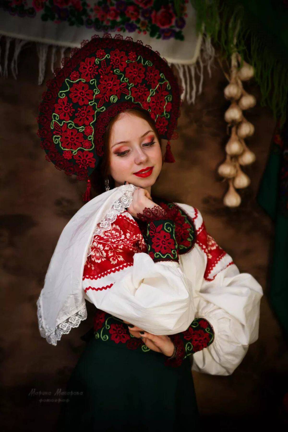 Women in Slavic costumes underwear in Nur-Sultan