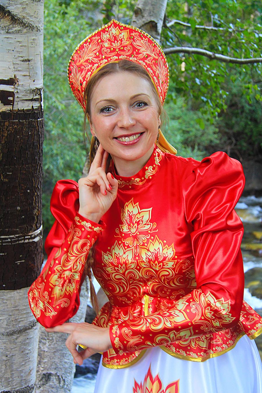 Women in Slavic costumes in Nur-Sultan