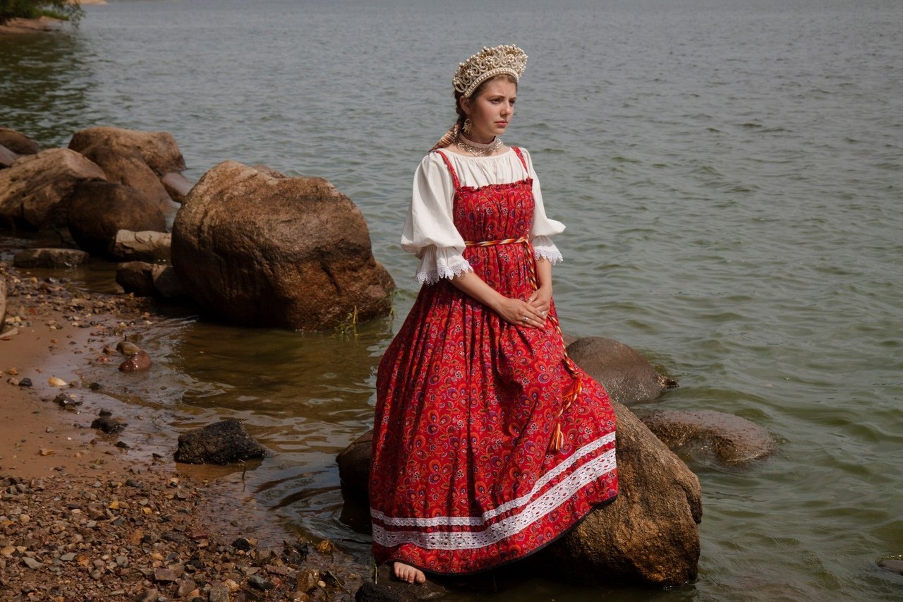 Women in Slavic costumes in Nur-Sultan