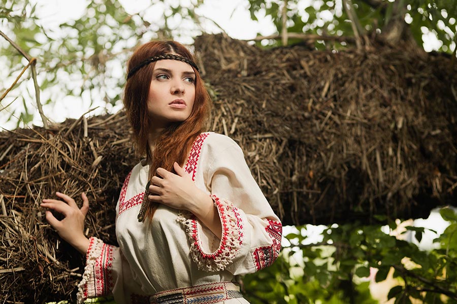 Women in Slavic costumes in Nur-Sultan