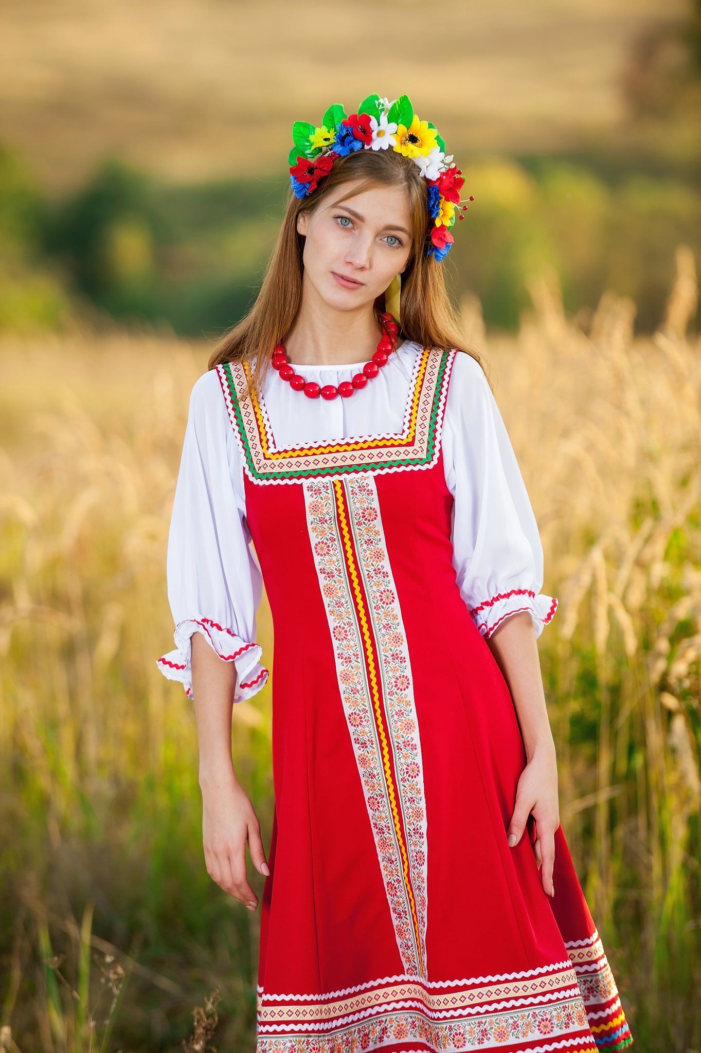 Women in Slavic costumes in Nur-Sultan