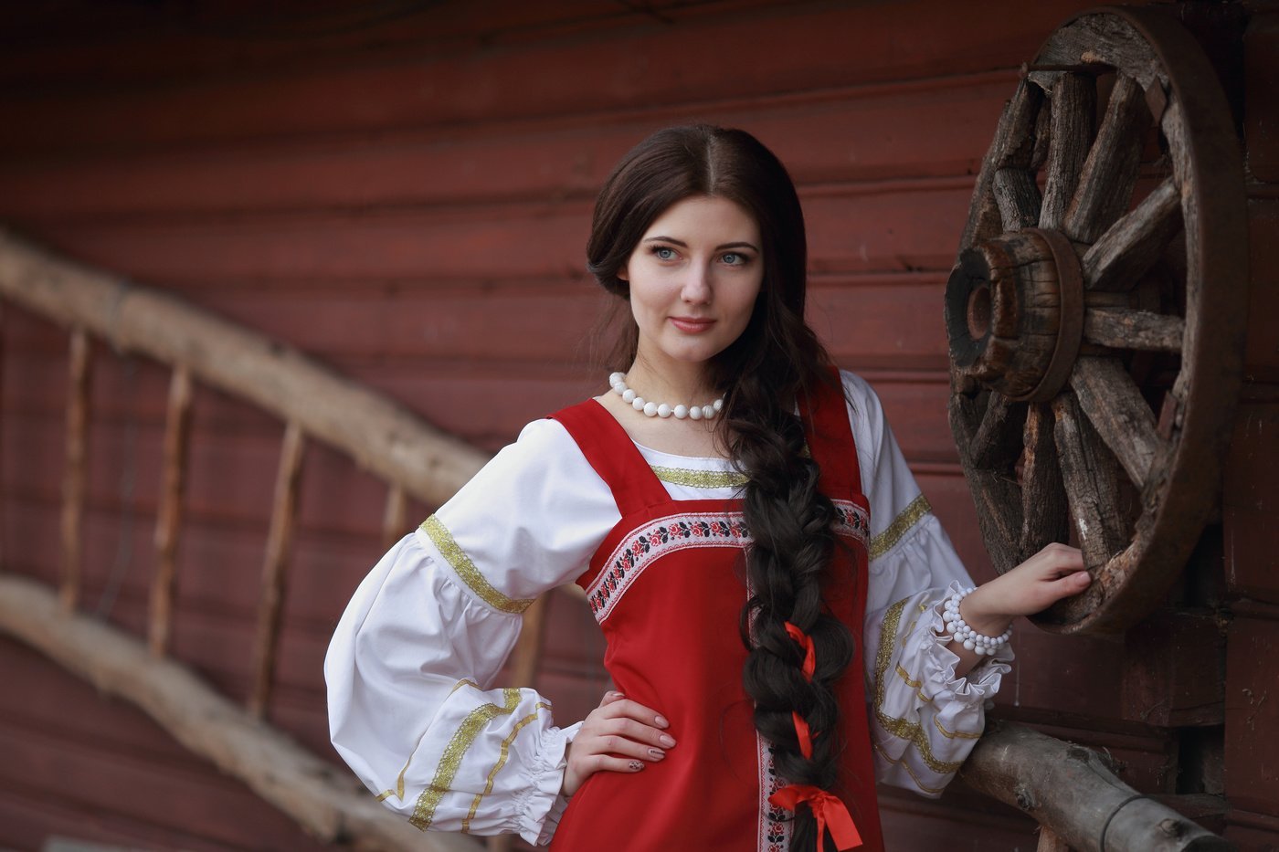 Girls in Slavic costumes in Nur-Sultan